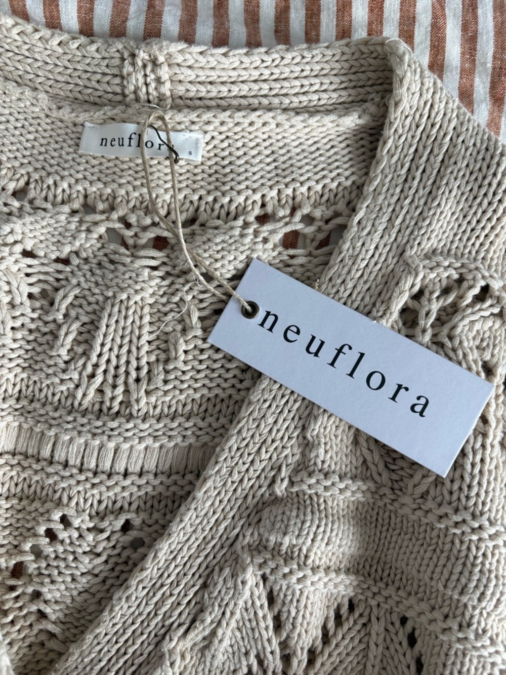 Neuflora Cream Daphne Knit Button-Front Women's Cardigan with Tags - Picture 5 of 7